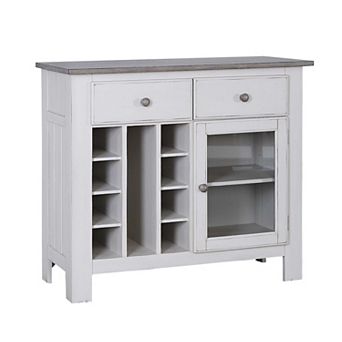 Kings Brand Furniture Gwinn Buffet Storage Cabinet with Wine Rack