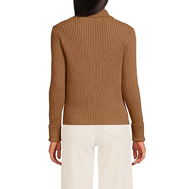 Petite Lands' End Drifter Ribbed Collared Blazer Sweater