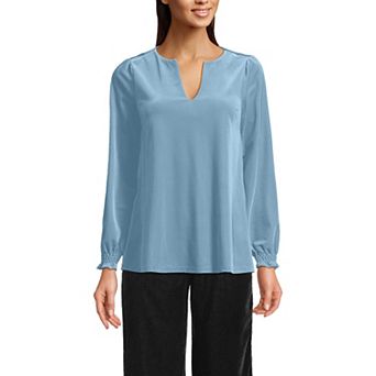 Women's Lands' End Long Sleeve Velvet Blouse