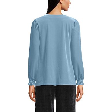 Women's Lands' End Long Sleeve Velvet Blouse