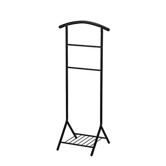 Kings Brand Furniture - Amos Black Metal Wardrobe Suit Valet Stand Organizer