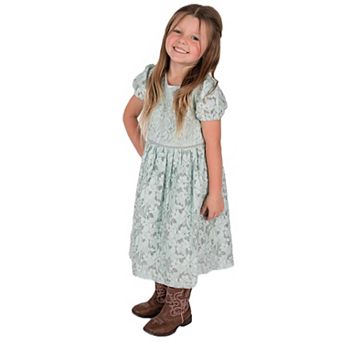 Little Girl's Sage Green Lace Dress
