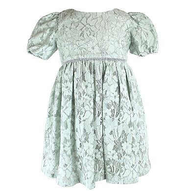 Little Girl's Sage Green Lace Dress