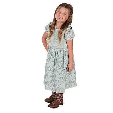 Little Girl's Sage Green Lace Dress