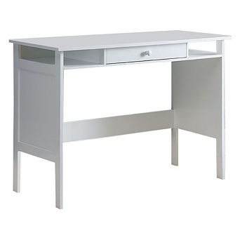Kings Brand Furniture Home & Office Parsons Wood Desk with Drawer, White