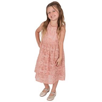 Lilttle Girl's Dusty Pink Lace Dress