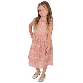 Lilttle Girl's Dusty Pink Lace Dress