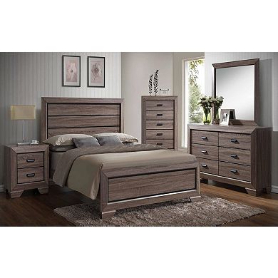 Kings Brand Furniture Kerry Wood 5-Drawer Chest, Brown