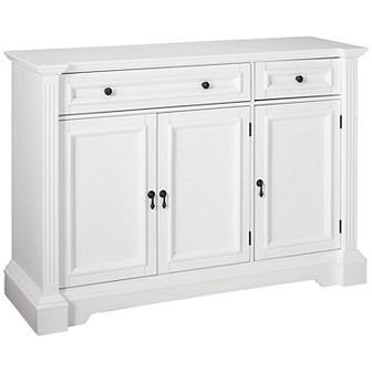 Kings Brand Furniture White Finish Wood Buffet Breakfront Cabinet Console Table With Storage