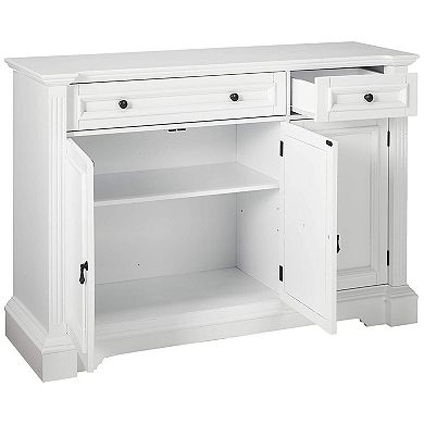 Kings Brand Furniture White Finish Wood Buffet Breakfront Cabinet Console Table With Storage