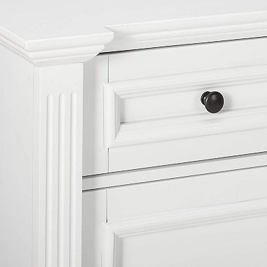 Kings Brand Furniture White Finish Wood Buffet Breakfront Cabinet Console Table With Storage