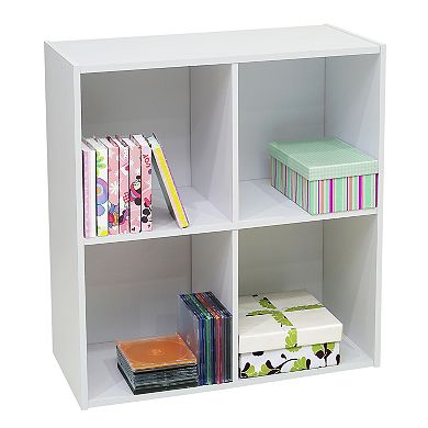 Kings Brand Furniture George 4-Cube Children's Bookcase, Kids Toy Storage Shelf Organizer