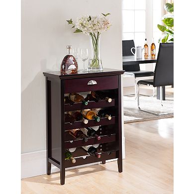 Kings Brand Furniture Wood Buffet Wine Rack Cabinet with Drawer, Dark Cherry