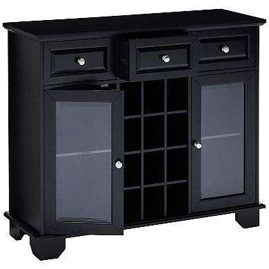 Kings Brand Furniture Buffet Server Sideboard Cabinet with Wine Storage