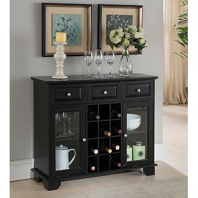 Kings Brand Furniture Buffet Server Sideboard Cabinet with Wine Storage