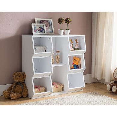Kings Brand Furniture Brookline White Wood Cubby Storage Cabinet Unit