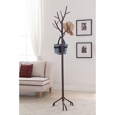 Kings Brand Furniture - Metal Hall Tree Freestanding Coat & Hat Rack with Branches, Bronze