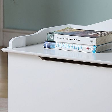 Kings Brand Furniture Applegate White Storage Bench Toy Chest