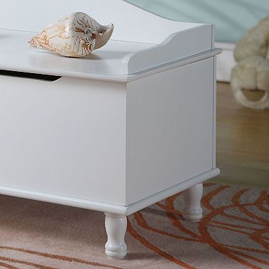 Kings Brand Furniture Applegate White Storage Bench Toy Chest