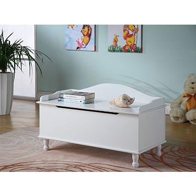 Kings Brand Furniture Applegate White Storage Bench Toy Chest