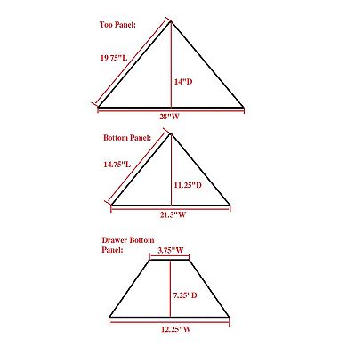 Kings Brand Furniture - Walnut Finish Wood Corner Sofa Accent Table with Drawer