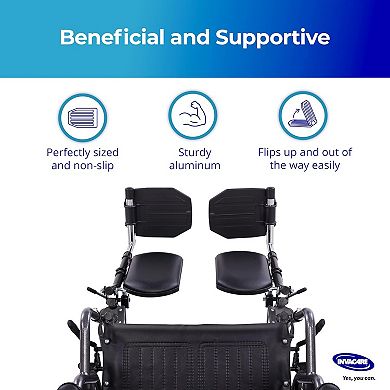 Invacare Wheelchair Elevating Legrests, Padded Calf Pads, Composite Footplates & Swing Away Function