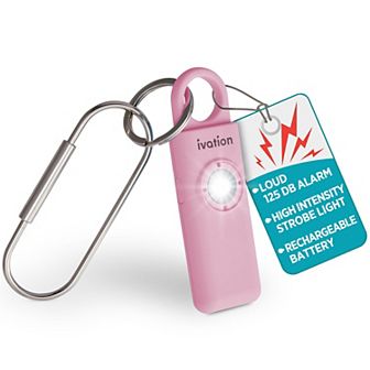 Ivation Personal SOS Keychain Alarm, Rechargeable Personal Alarm w/LED Strobe Light