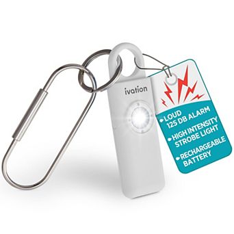 Ivation Personal SOS Keychain Alarm, Rechargeable Personal Alarm w/LED Strobe Light