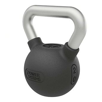 Power Systems Elite Rubber Kettlebell (20 lb), Premium Rubber Coated Kettlebell for Strength