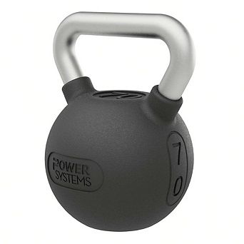 Power Systems Elite Rubber Kettlebell (70 lb), Premium Rubber Coated Kettlebell for Strength