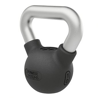 Power Systems Elite Rubber Kettlebell (10 lb), Premium Rubber Coated Kettlebell for Strength