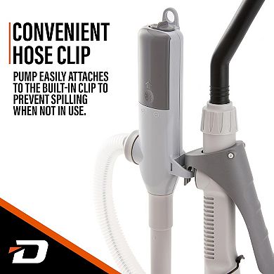 Deway Fuel Transfer Pump With Flow Control Battery Operated Gasoline Siphon Pump, 39 Hose, 2.4 GPM