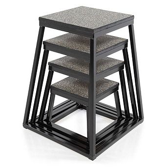 Power Systems Plyometric Jump Box 30" - Non-Slip Steel Frame Box for Home Gym Training, Black