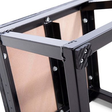 Power Systems Plyometric Jump Box 30" - Non-Slip Steel Frame Box for Home Gym Training, Black