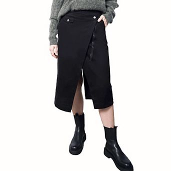 The Essential Cotton Twill Utility Wrap Skirt