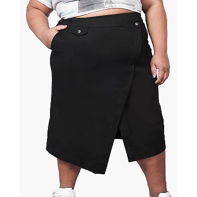 The Essential Cotton Twill Utility Wrap Skirt