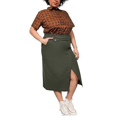 The Essential Cotton Twill Utility Wrap Skirt