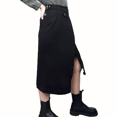 The Essential Cotton Twill Utility Wrap Skirt