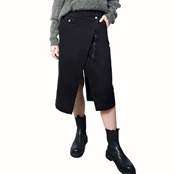 The Essential Cotton Twill Utility Wrap Skirt