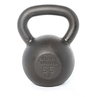 Power Systems Cast Iron Kettlebell (55 lb), Strength Training Kettlebells for Home Gym Workouts