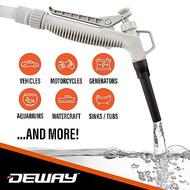 Deway Gas Can Fuel Transfer Pump with Trigger Nozzle, Fast 3.8 GPM Flow Rate