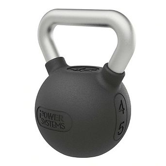 Power Systems Elite Rubber Kettlebell (45 lb), Premium Rubber Coated Kettlebell for Strength