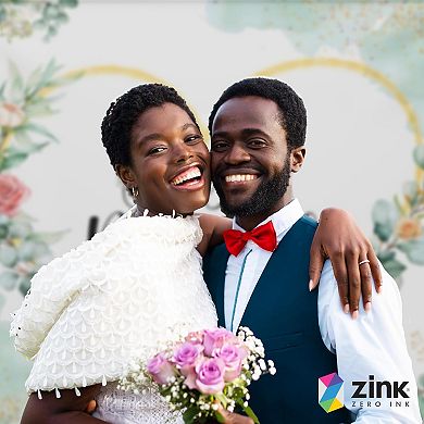 Zink Wedding Photo Backdrop - Wrinkle-Free Photo Studio Backdrop with Just Married Text