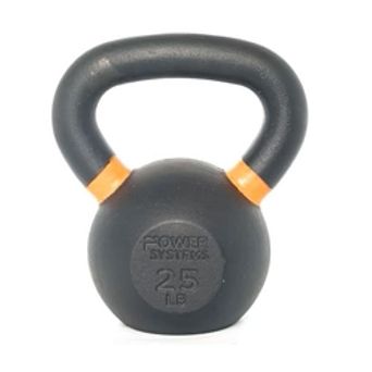 Power Systems Cast Iron Kettlebell (25 lb), Strength Training Kettlebells for Home Gym Workouts