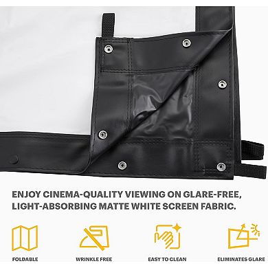 KODAK 150” Replacement Dual Projector Screen, Fast Fold Front & Rear Projection Backdrop - White