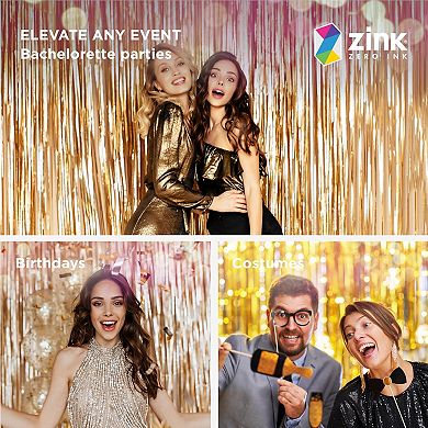 Zink Foil Curtain Backdrop, Tinsel Streamers for Photo Booth, Parties & Weddings - 2 Pack
