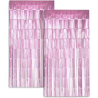 Zink Foil Curtain Backdrop, Tinsel Streamers for Photo Booth, Parties & Weddings - 2 Pack