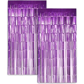 Zink Foil Curtain Backdrop, Tinsel Streamers for Photo Booth, Parties & Weddings - 2 Pack