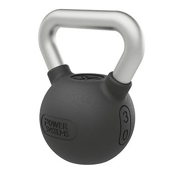 Power Systems Elite Rubber Kettlebell (30 lb), Premium Rubber Coated Kettlebell for Strength