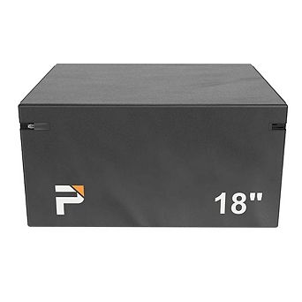 Power Systems Stackable Plyo Box 18" - Vinyl Covered Plyometric Jump Box with Hook & Loop Straps